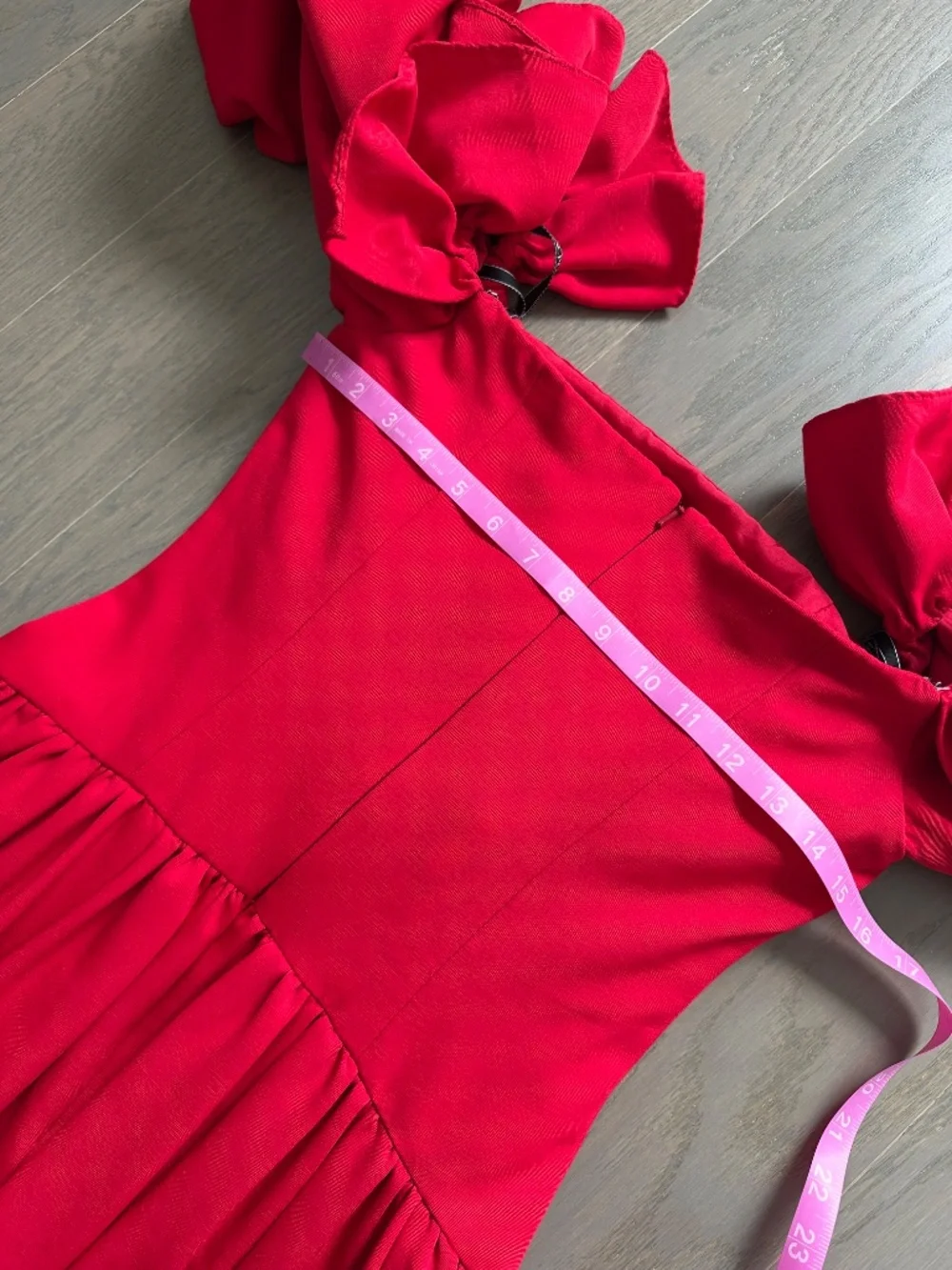 Zac Posen Off The Shoulder Ruffle Red Gown Maxi Taffeta Dress - Size 2 - Picture 6 of 8